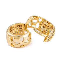 Серьги из латуни с фианитом EJEW-S219-12G-01