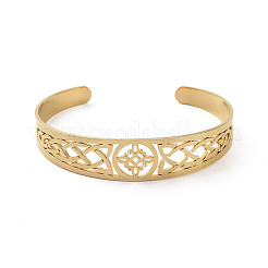 Браслеты-манжеты из нержавеющей стали 304 BJEW-M234-03G