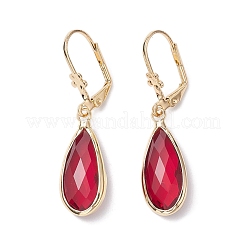 Стеклянная серьга с защелкой EJEW-C077-11KCG