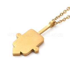 Ожерелье с подвесками из нержавеющей стали 304 для мужчин и женщин NJEW-O126-02G-02