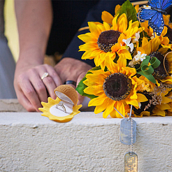 Шкатулки для украшений из бархата подсолнуха&nbsp;CON-WH0092-62