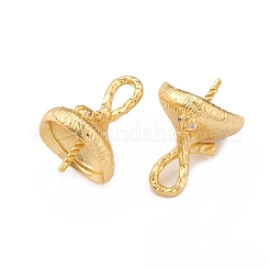 Покрытие стойки латунь микро проложить прозрачный кубический цирконий чашки колышки поручни ZIRC-L098-048G