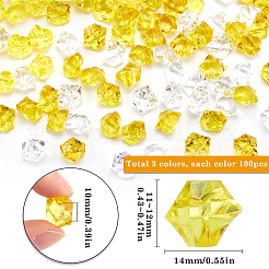 300шт 3 цвета прозрачные акриловые бусины&nbsp;OACR-SC0001-47C