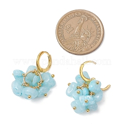 3 пара серег-колец из натурального розового кварца EJEW-JE06823