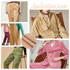 Вельветовая ткань в рубчик с переплетением DIY-WH0491-68B