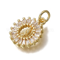 Messingpflaster klare Zirkonia Charms&nbsp;CU-CBA637A-07G-B