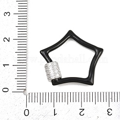 Fermoirs mousquetons à vis en laiton étoilé micro-pavé de zircone cubique transparente&nbsp;KK-B167-01C-P