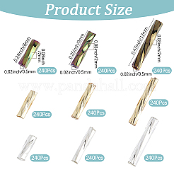 2160個 9種類のガラスツイストビューグルビーズ  丸い穴  ミックスカラー  6~12x2mm  穴：0.5mm  240個/スタイル&nbsp;SEED-PA0001-28