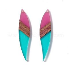 Большие подвески из непрозрачной смолы и орехового дерева&nbsp;RESI-M027-08