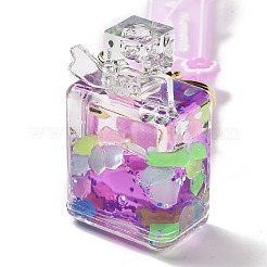 香水瓶アクリルペンダントキーホルダー装飾  液体流砂フローティングハンドバッグアクセサリー  合金パーツ  21.5cm&nbsp;KEYC-D018-08