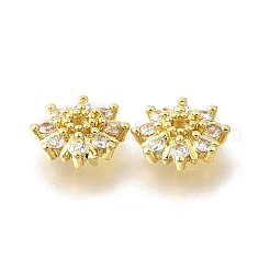 Колпачки для бусин из прозрачного кубического циркония в форме цветка из латуни KK-V008-08B-G