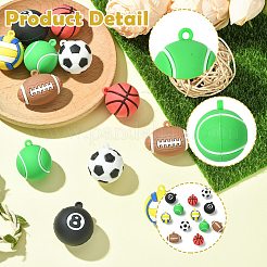 12 шт. 6 стиля непрозрачных пластиковых подвесок из ПВХ&nbsp;KY-CJ0002-15