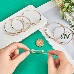 12 шт. 2-х цветные золотистые браслеты из нержавеющей стали 304 со стразами&nbsp;BJEW-SC0001-27