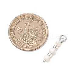 Натуральный культивированный пресноводный жемчужный картофель с круглыми подвесками из синтетического немагнитного гематита&nbsp;PALLOY-JF04853-01