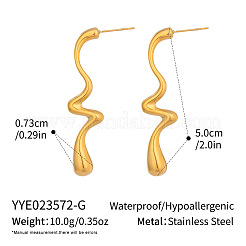 Wellenförmige Hängeohrringe aus Edelstahl 304 für Damen&nbsp;XZ4917-1