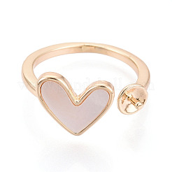 Закрепка для кольца-манжеты в форме сердца из латуни&nbsp;X-KK-T076-74G
