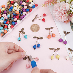 64 шт. подвески в виде черепа в форме вишни из синтетической бирюзы двух цветов PALLOY-AR00020