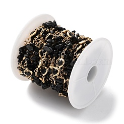 Квадратные звенья латунных стеклянных цепей ручной работы&nbsp;CHC-F019-11G-03