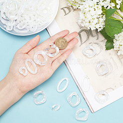 100 шт. 5 стильных прозрачных акриловых соединительных кольца&nbsp;PACR-PH0001-03