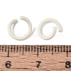 スプレー塗装された鉄のオープン丸カン  ベージュ  18ゲージ  8.5x1mm  内径：5.5mm  約5050個/1000g&nbsp;IFIN-T017-04B-30