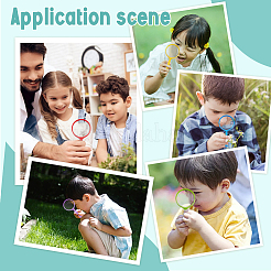 48шт 8-х цветная пластиковая ручная лупа для детей&nbsp;DIY-WA0001-02