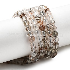 Нити бусин из рутилированного кварца из натурального черного золота&nbsp;G-G344-A01-4mm