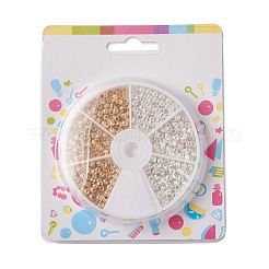 Perline distanziatrici rotonde ondulate in ottone placcate sotto vuoto pvd&nbsp;KK-JP0010-10-RS