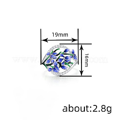 Fingerringe aus Messing mit Mikropavé-Fassung aus Zirkonia und Emaille für Damen&nbsp;WG2D2AD-01