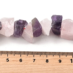 Нити бусин из натурального розового кварца и аметиста G-I283-F10