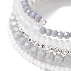 Изготовление браслетов из немагнитного синтетического гематита и стекла BJEW-JB10989