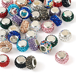 36 шт. 12 цвета сплава глины паве стразы европейские бусины ALRI-TA0001-30