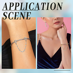 2 шт. 2-х цветные латунные удлинители цепей с микропаве из кубического циркония&nbsp;KK-WR0001-55