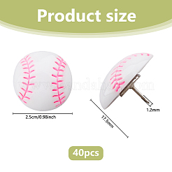 20 шт. смоляные бейсбольные кнопки&nbsp;OFST-WH0050-001