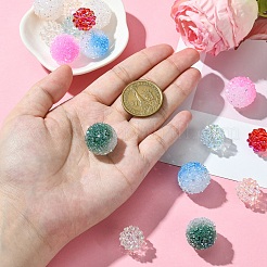 Круглые переливающиеся бусины из прозрачной смолы и матового акрила своими руками DIY-YW0009-40