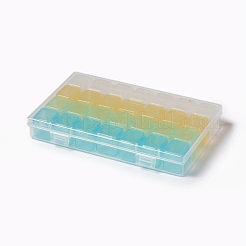 プラスチックビーズ収納ケース  フリップトップビーズ収納  取り外し可能な  28のコンパートメント  長方形  カラフル  17.5x11x2.6cm  コンパートメント：約2.4x2.5x2.3cm  28区画/ボックス&nbsp;CON-L022-05A