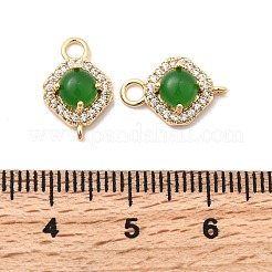 Шармы-соединители из латуни с микропаве из прозрачного кубического циркония&nbsp;KK-A277-21G