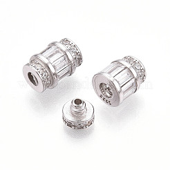 925 европейская застежка из стерлингового серебра с прозрачным кубическим цирконием STER-T007-144P