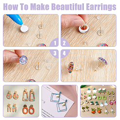 300 шт. фурнитура для сережек-гвоздиков из нержавеющей стали 304&nbsp;STAS-ME0001-34