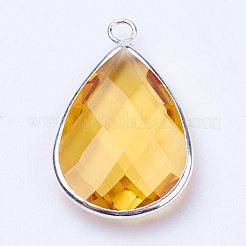 Серебряные плакированные медью стеклянные стеклянные подвески&nbsp;X-GLAA-M006-A-20S