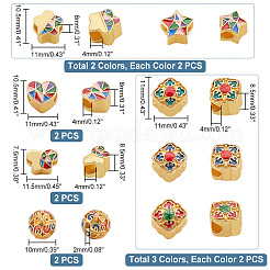 16 шт. 8 стиля сплава эмалированные европейские бусины KK-PH0009-14