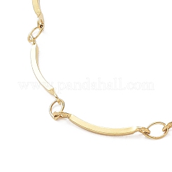 Ionenplattierung (IP) 304 Edelstahl gebogene Stange Link Kette Halsketten&nbsp;NJEW-K249-18G
