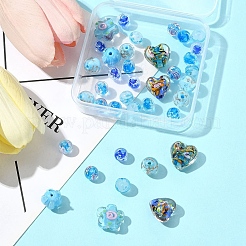 38 шт. бугристые стеклянные бусины ручной работы LAMP-FS0001-40