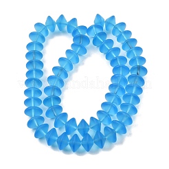 Perles de verre transparentes givrées et cuites au four&nbsp;GL-CBA2ED2-03E
