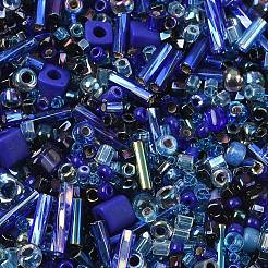 ミユキシードビーズミックス  日本製シードビーズ  混合形状  ブルー  1~9x1.5~2mm  穴：0.5~1mm&nbsp;Y-SEED-Z005-01G
