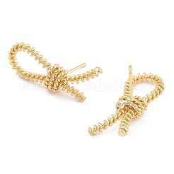 Aretes de latón con nudo para mujer&nbsp;EJEW-S216-04B-G