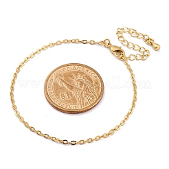 Регулируемая стойка покрытие латунный кабель цепочка браслеты для женщин&nbsp;BJEW-G735-17G