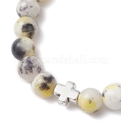 Браслеты из натуральных окрашенных персидских нефритов с круглыми бусинами BJEW-JB12436