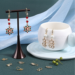 12 пара 6 крючков для серег из латуни с микропаве из прозрачного кубического циркония ZIRC-BBC0002-23