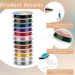 12 rollo de alambre de cobre redondo para joyería de 12 colores&nbsp;CWIR-BBC0001-09