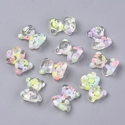 Кабошон из прозрачной смолы конфетного цвета&nbsp;RESI-WH0008-34C